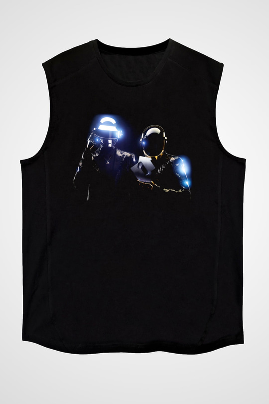 Daft Punk Siyah Unisex Kolsuz Tişört