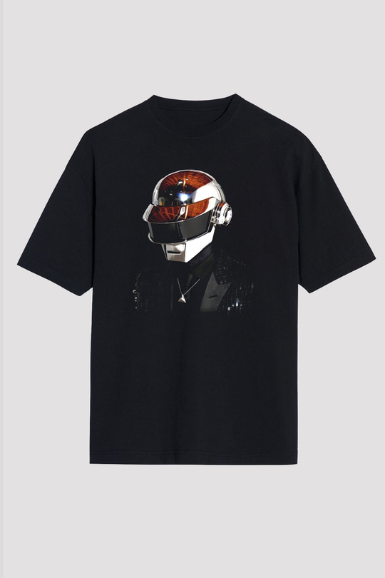 Daft Punk Siyah Unisex Oversize Tişört T-Shirt