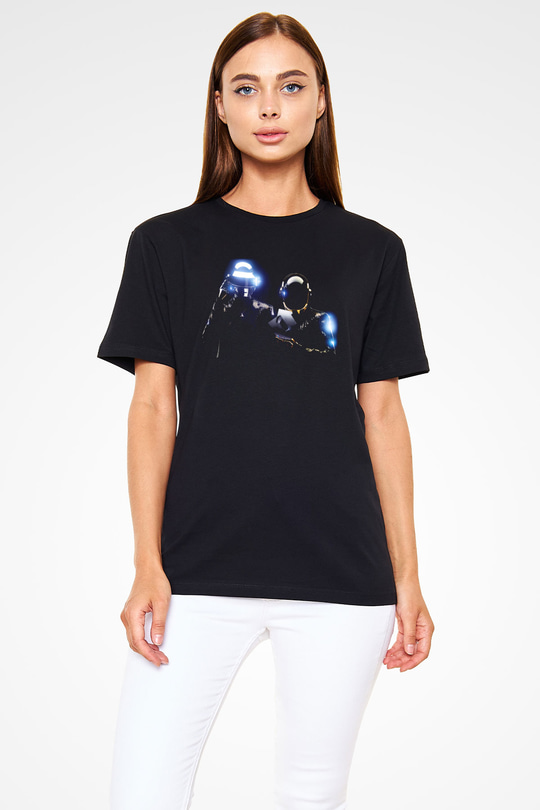 Daft Punk Siyah Unisex Tişört T-Shirt - TişörtFabrikası