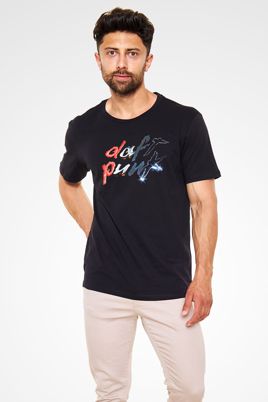 Daft Punk Siyah Unisex Tişört T-Shirt - TişörtFabrikası