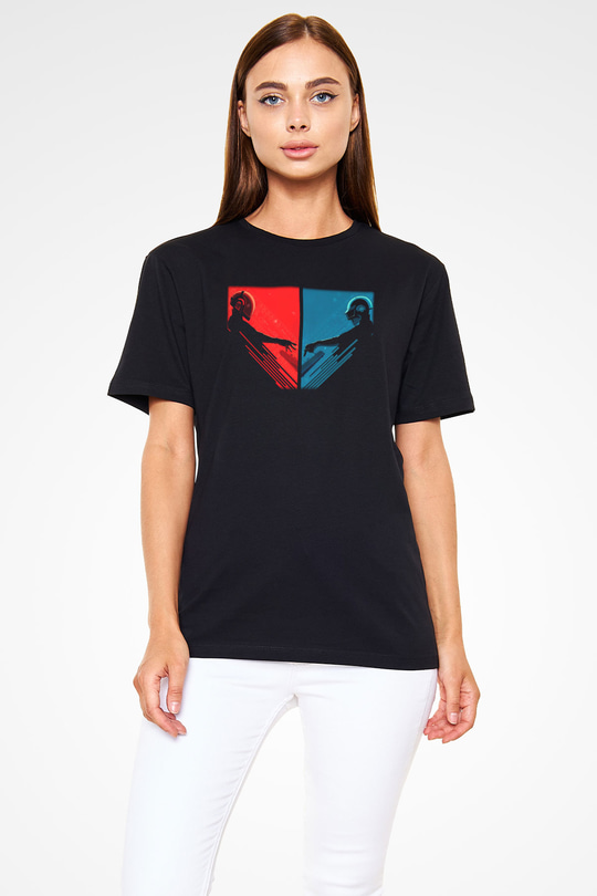 Daft Punk Siyah Unisex Tişört T-Shirt - TişörtFabrikası