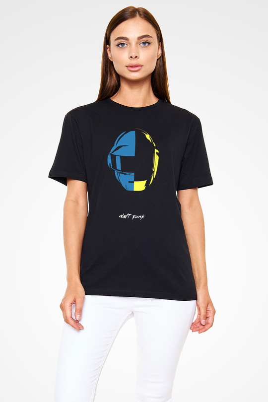 Daft Punk Siyah Unisex Tişört T-Shirt - TişörtFabrikası