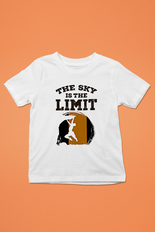 Dağcılık Baskılı Unisex Beyaz Çocuk Tişört - Tshirt