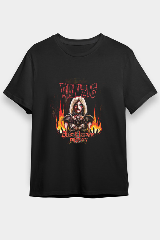 Danzig Baskılı Unisex Siyah Tişört