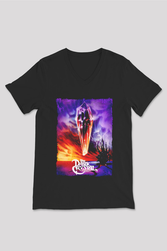 Dark Crystal Siyah Unisex  V Yaka Tişört