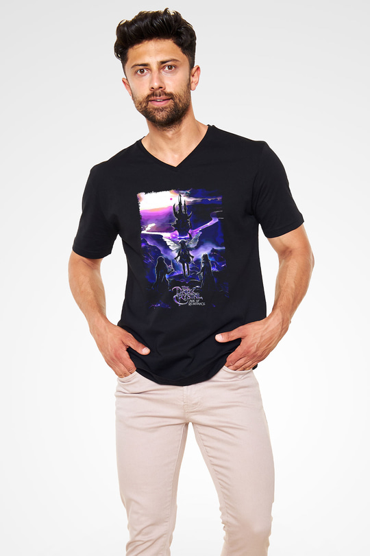 Dark Crystal Siyah Unisex  V Yaka Tişört