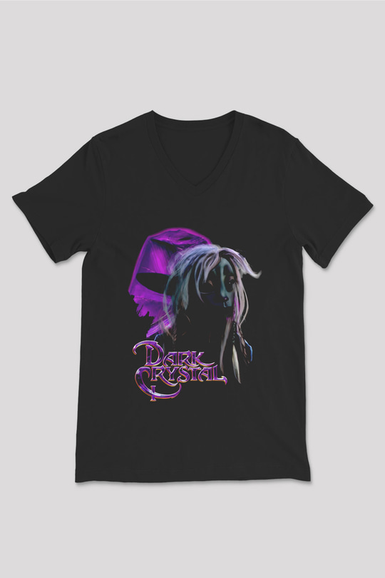 Dark Crystal Siyah Unisex  V Yaka Tişört