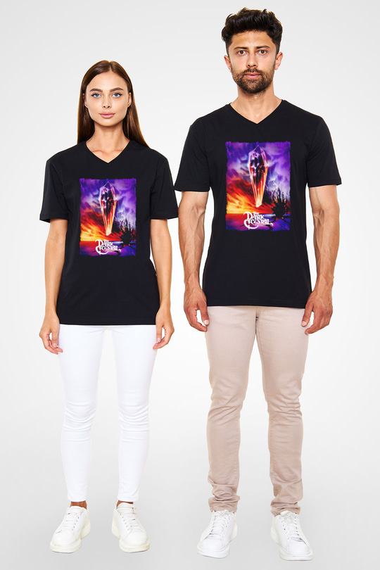 Dark Crystal Siyah Unisex  V Yaka Tişört