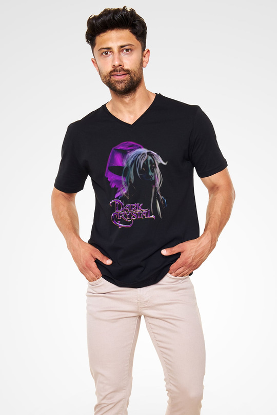 Dark Crystal Siyah Unisex  V Yaka Tişört