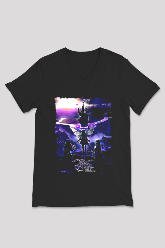 Dark Crystal Siyah Unisex  V Yaka Tişört