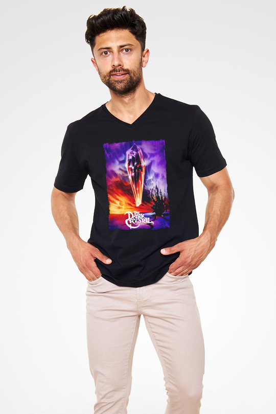 Dark Crystal Siyah Unisex  V Yaka Tişört