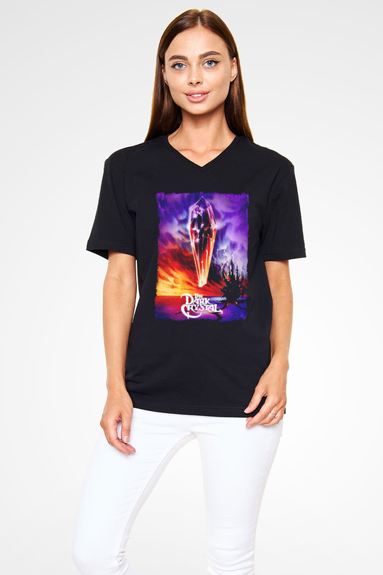 Dark Crystal Siyah Unisex  V Yaka Tişört