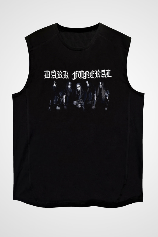 Dark Funeral Baskılı Unisex Siyah Kolsuz Tişört - Tshirt