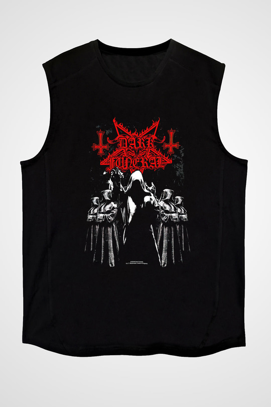 Dark Funeral Baskılı Unisex Siyah Kolsuz Tişört - Tshirt