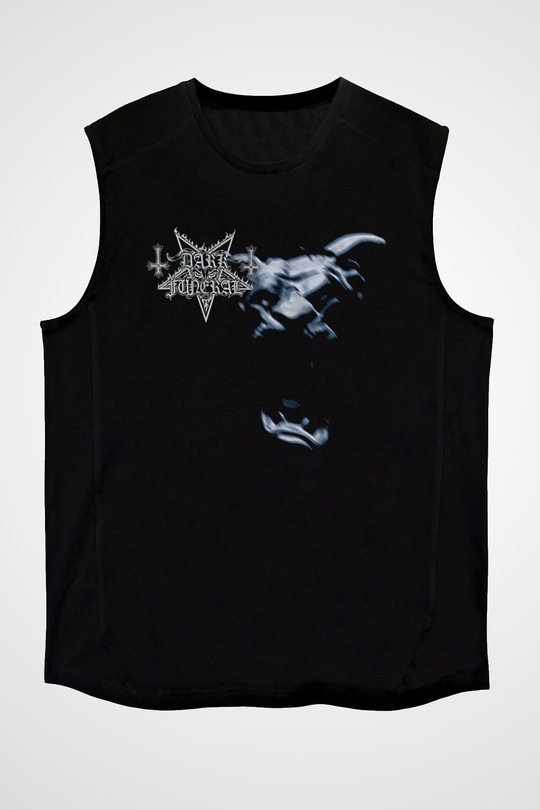 Dark Funeral Baskılı Unisex Siyah Kolsuz Tişört - Tshirt