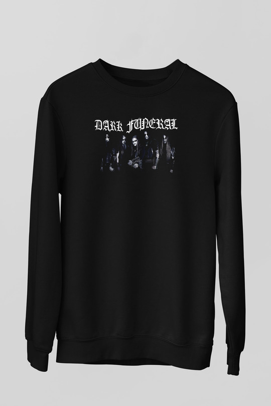 Dark Funeral Baskılı Unisex Siyah Sweatshirt