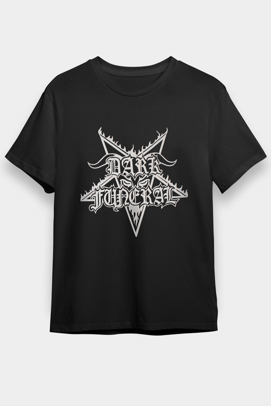 Dark Funeral Baskılı Unisex Siyah Tişört - Tshirt