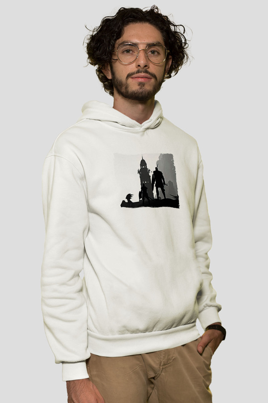 Dark Souls Baskılı Beyaz Unisex Kapüşonlu Sweatshirt