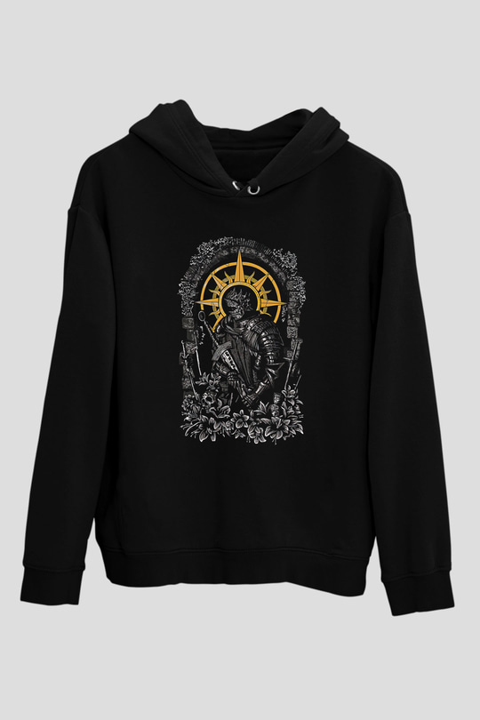 Dark Souls Baskılı Unisex Siyah Kapüşonlu Sweatshirt