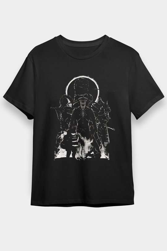 Dark Souls Baskılı Unisex Siyah Tişört - Tshirt