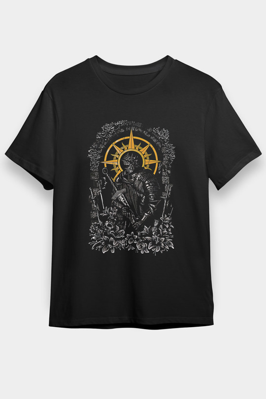 Dark Souls Baskılı Unisex Siyah Tişört - Tshirt