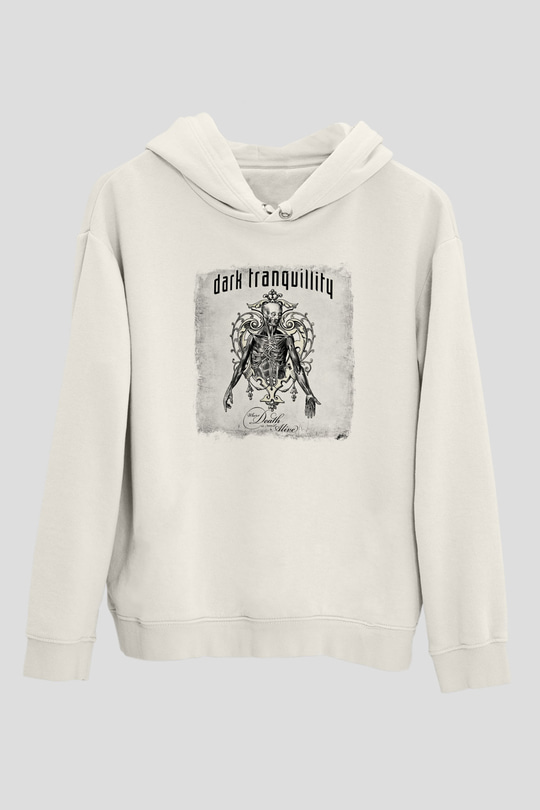 Dark Tranquillity Baskılı Unisex Beyaz Hoodie