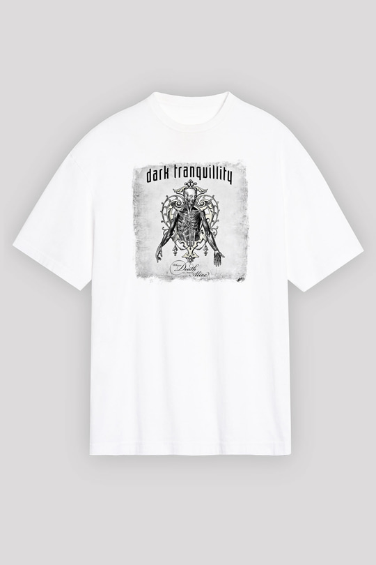 Dark Tranquillity Baskılı Unisex Beyaz Oversize Tişört