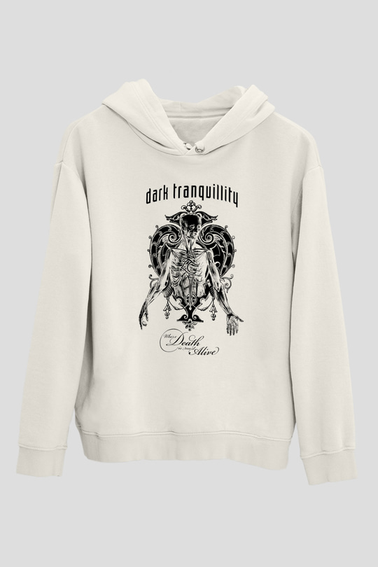 Dark Tranquillity Beyaz Unisex Kapşonlu Sweatshirt