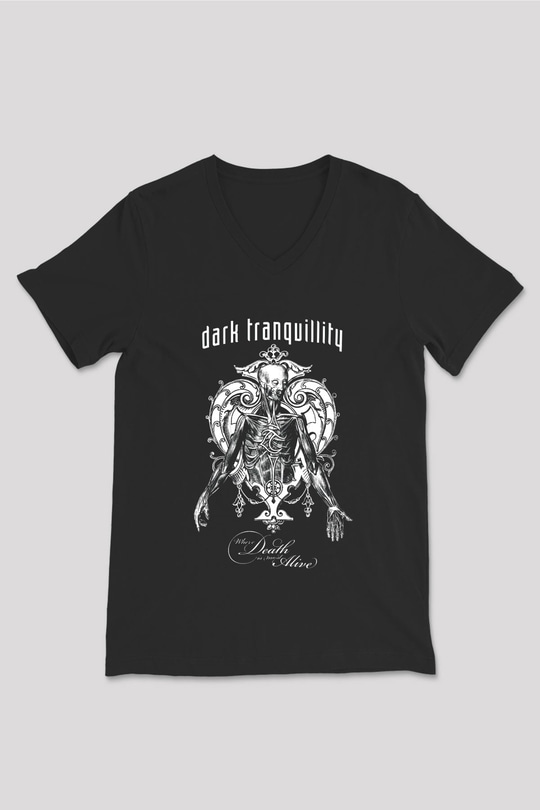 Dark Tranquillity Siyah Unisex V Yaka Tişört T-Shirt