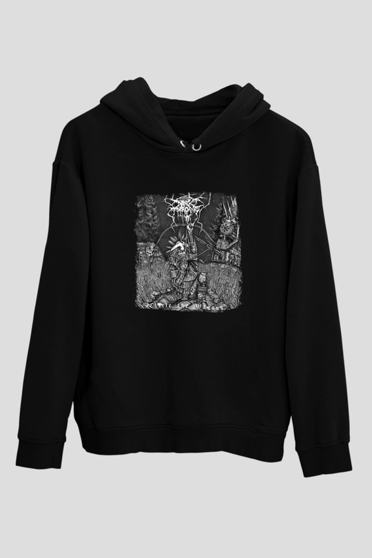Darkthrone Baskılı Unisex Siyah Hoodie