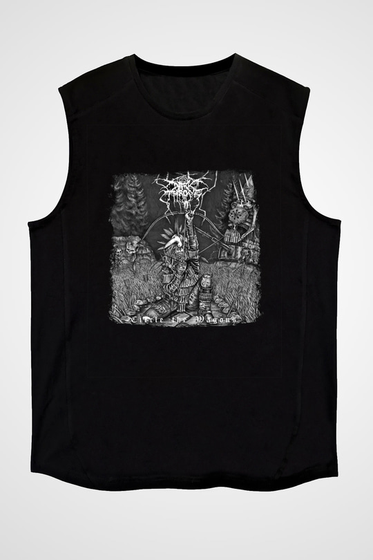 Darkthrone Baskılı Unisex Siyah Kolsuz Tişört
