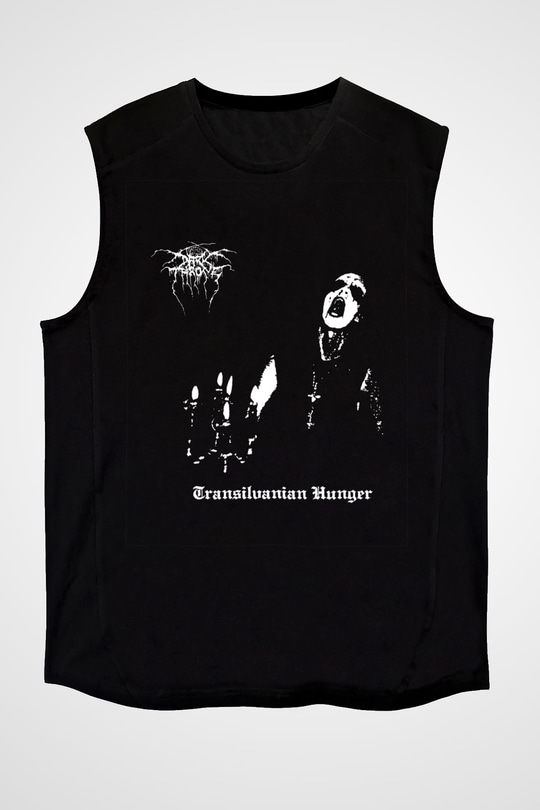 Darkthrone Baskılı Unisex Siyah Kolsuz Tişört