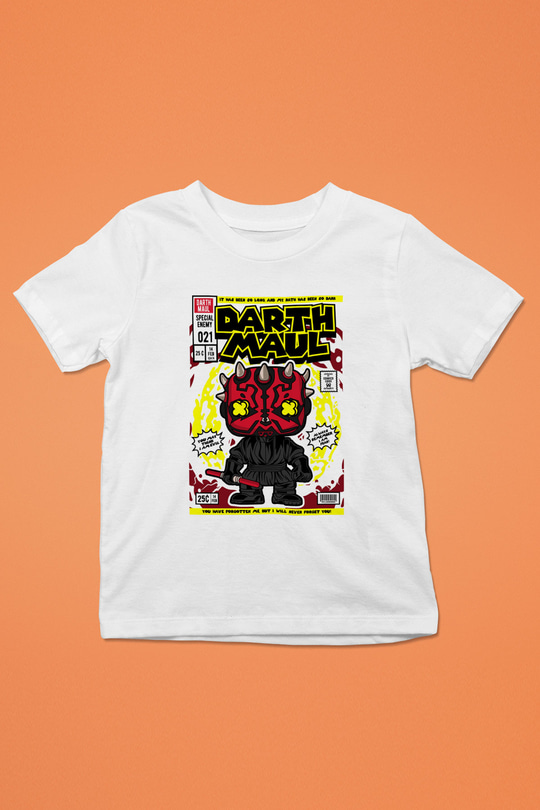 Darth Maul Baskılı Unisex Beyaz Çocuk Tişört