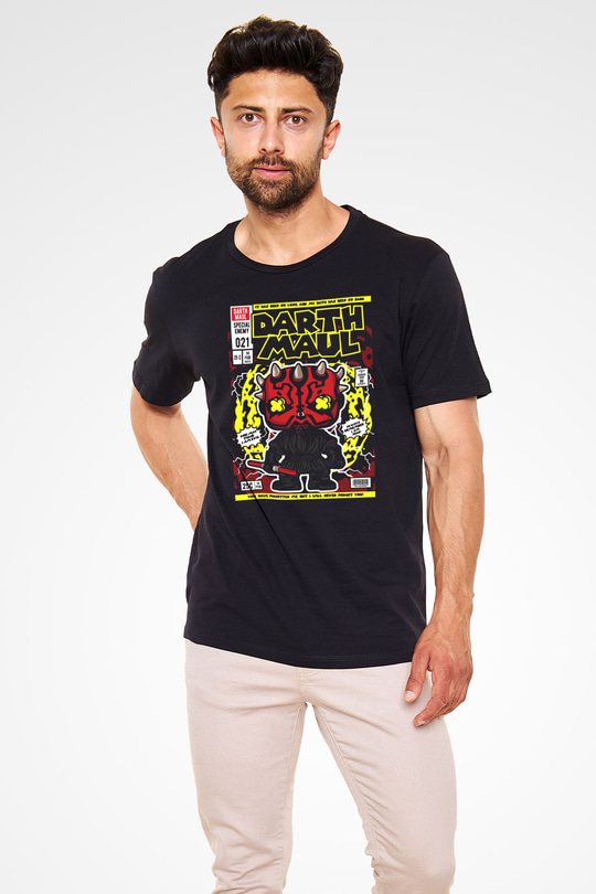 Darth Maul Baskılı Unisex Siyah Tişört