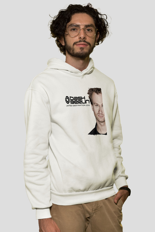 Dash Berlin Beyaz Unisex Kapüşonlu Sweatshirt