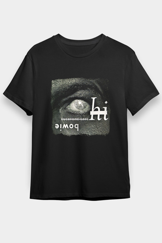 David Bowie Baskılı Unisex Siyah Tişört