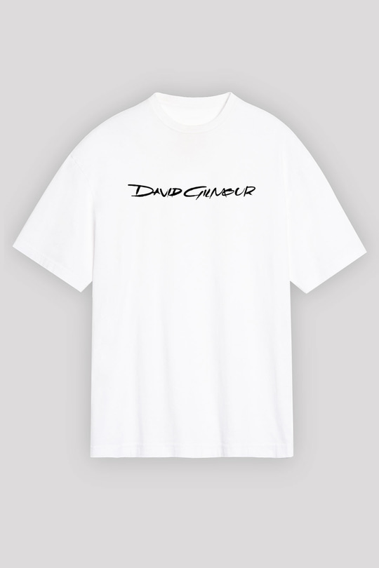 David Gilmour Baskılı Beyaz Unisex Oversize Tişört - Tshirt