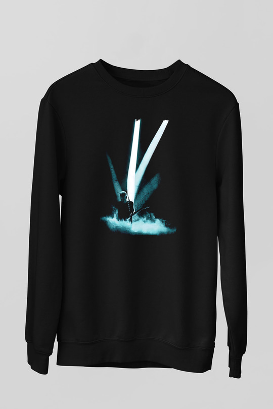 David Gilmour Baskılı Unisex Siyah Sweatshirt