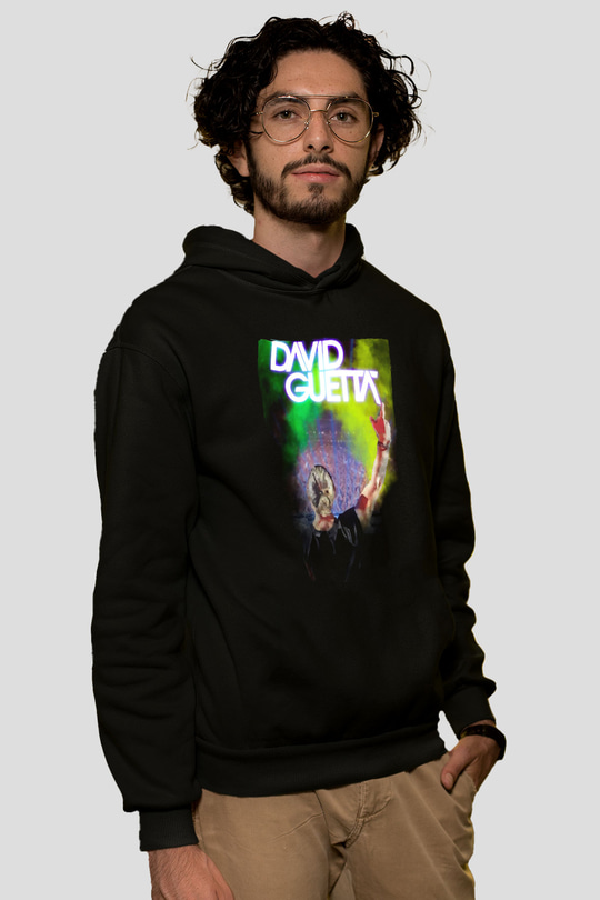 David Guetta Siyah Unisex Kapüşonlu Sweatshirt