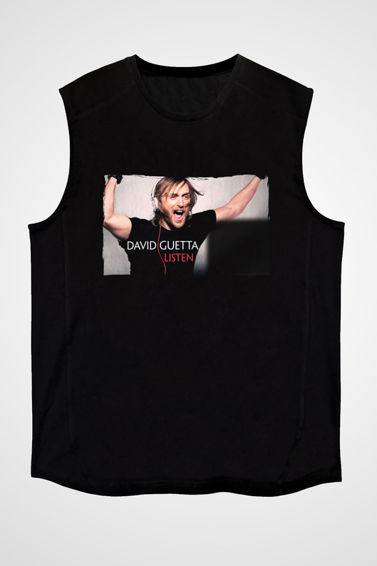 David Guetta Siyah Unisex Kolsuz Tişört