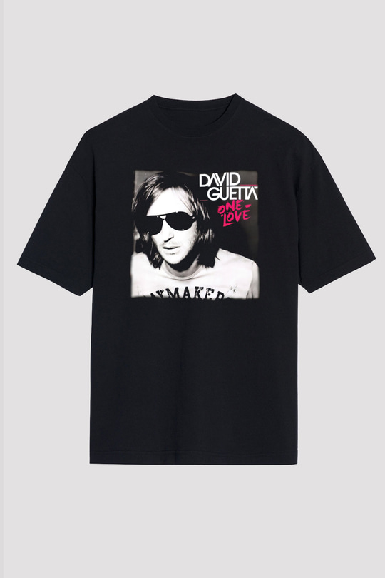David Guetta Siyah Oversize Tişört Oversize T-shirt - TişörtFabrikası