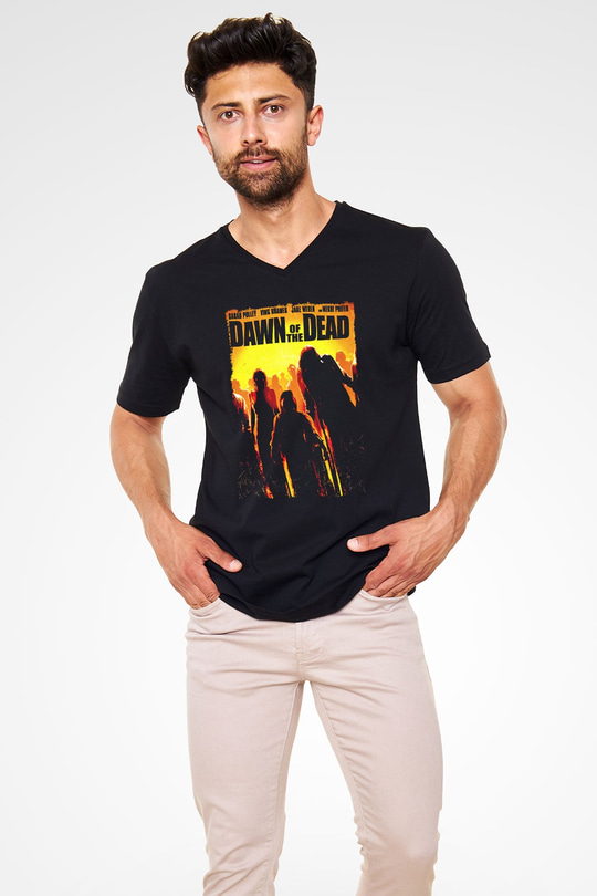 Dawn of the Dead Siyah Unisex  V Yaka Tişört