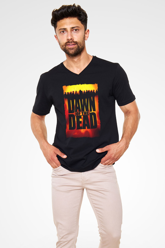 Dawn of the Dead Siyah Unisex  V Yaka Tişört
