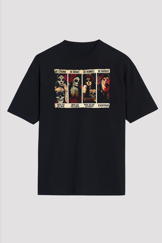 Day of the Dead Siyah Oversize Tişört