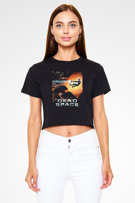 Dead Space Siyah  Crop Top Tişört
