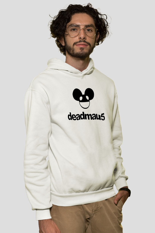 Deadmau5 Beyaz Unisex Kapşonlu Sweatshirt
