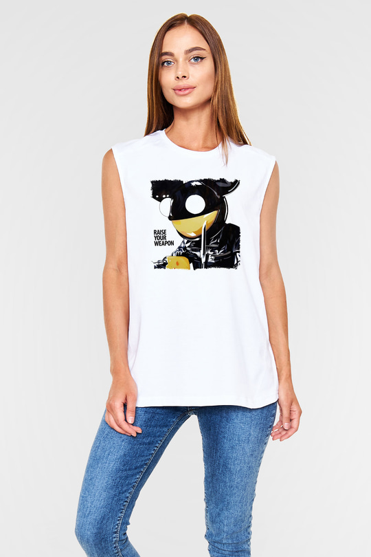 Deadmau5 Beyaz Unisex Kolsuz Tişört