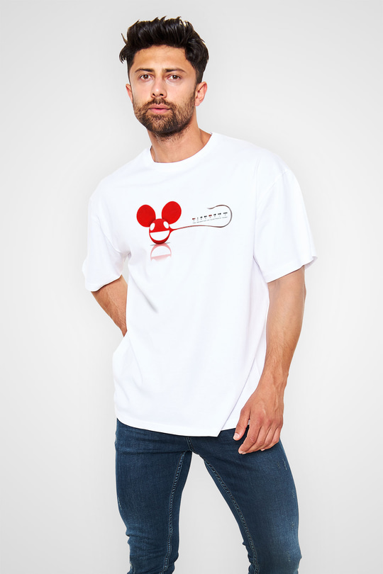 Deadmau5 Beyaz Unisex Oversize Tişört T-Shirt