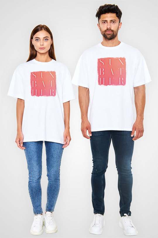 Deafheaven Baskılı Unisex Beyaz Oversize Tişört
