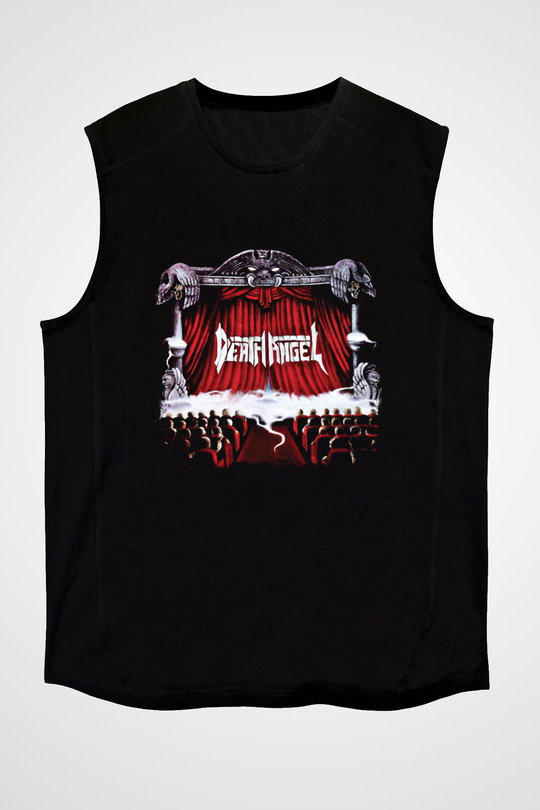 Death Angel Baskılı Unisex Siyah Kolsuz Tişört